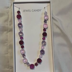 BOMB PARTY- Jewel Candy- The Evelyn Elegant Pink and Purple Beaded Necklace
